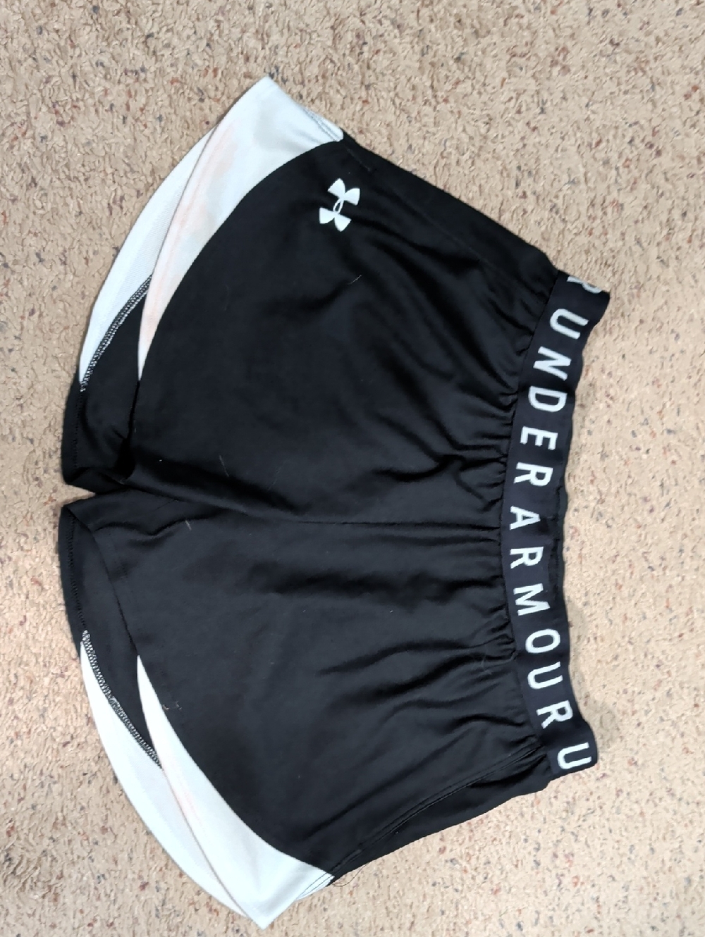 Under Armour Black Athletic Shorts with White Accents